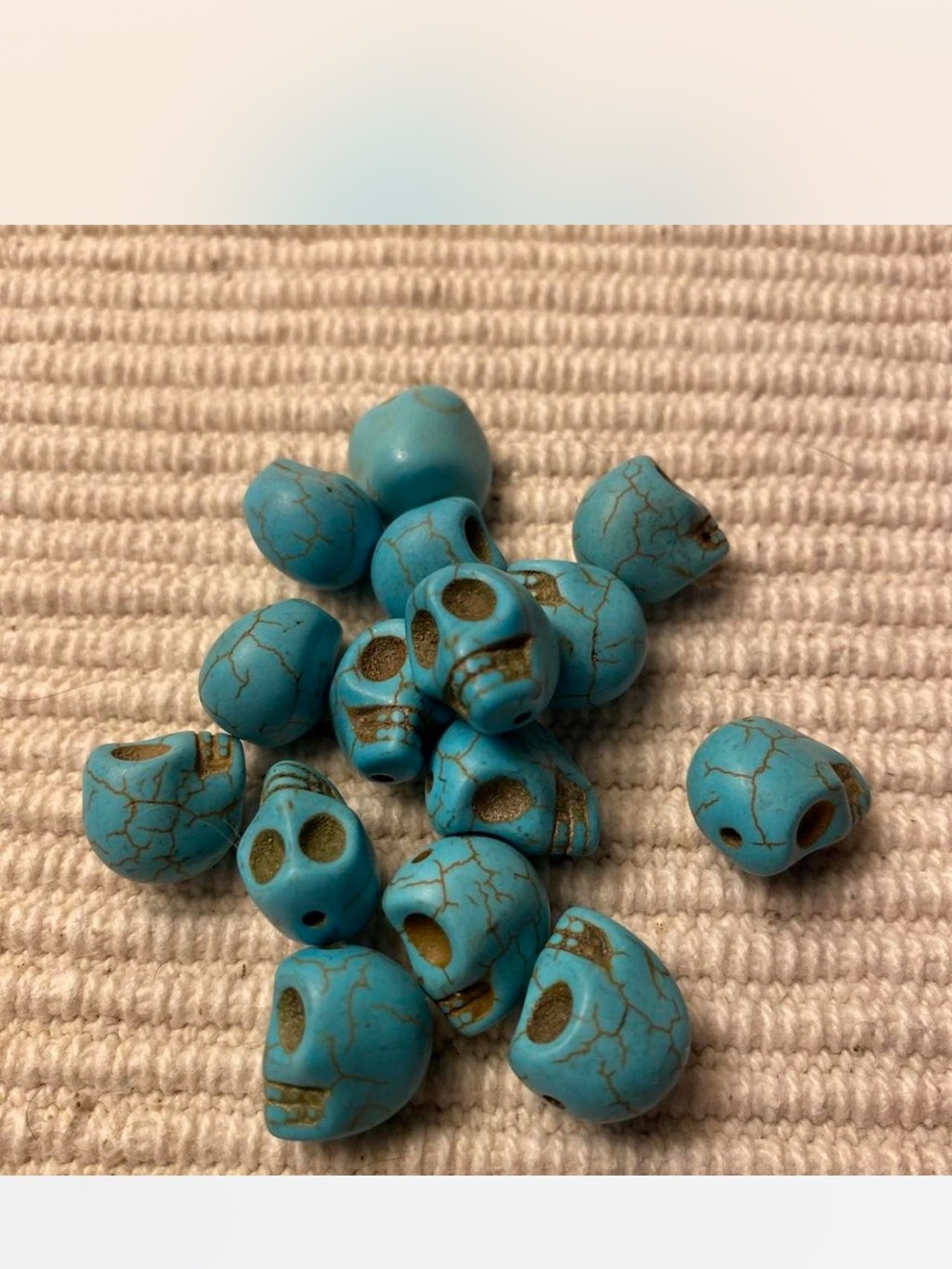 Turquoise Skull Bead Set for Jewelry Making